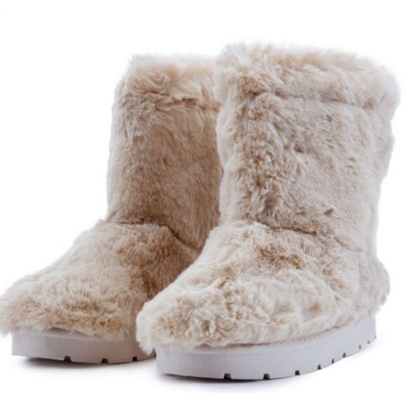 FROZEN-26 FUR BOOTS Women –  Beige Fur - Picture 1 of 9